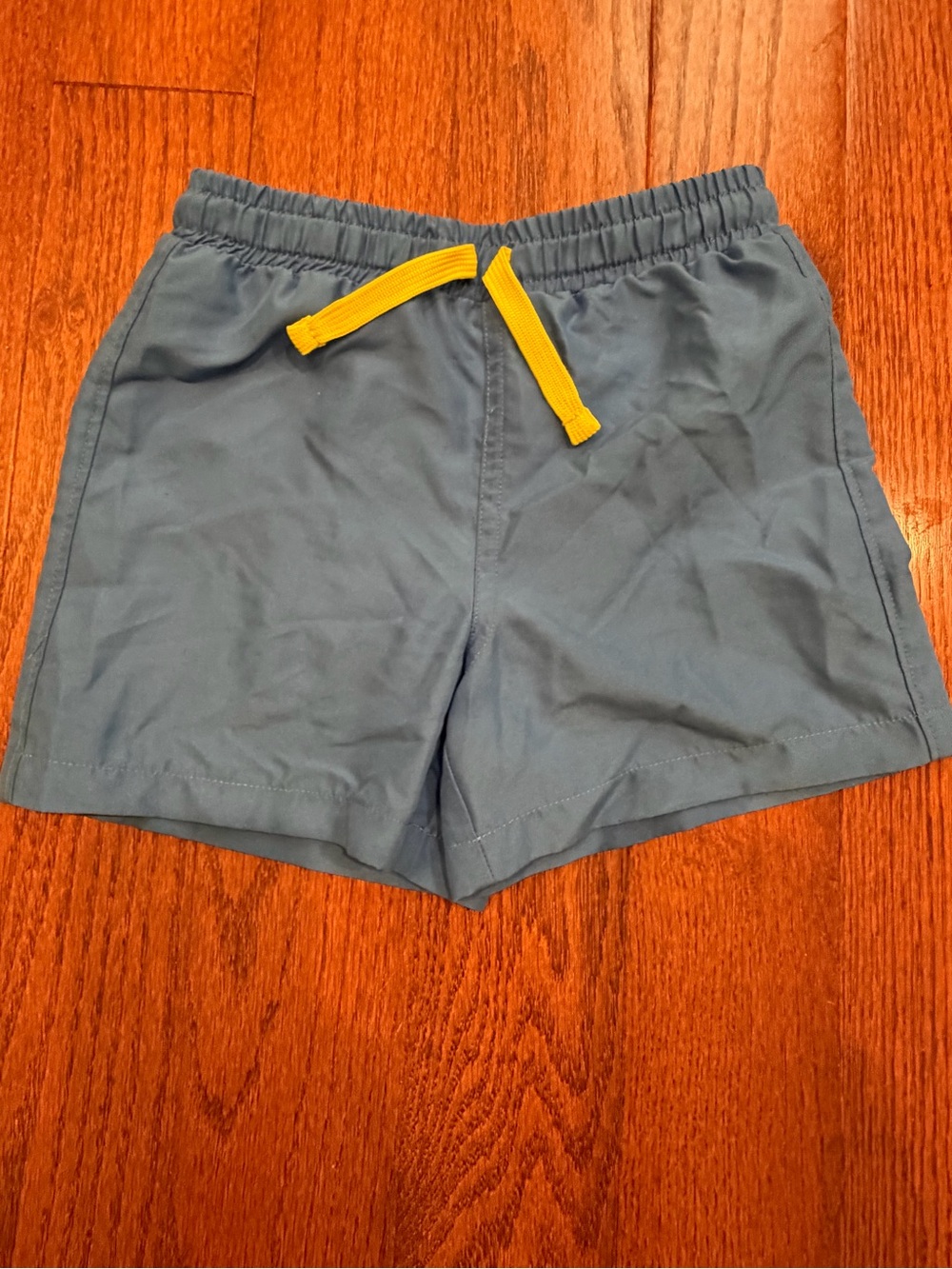 Primary Blue Boy Toddler Shorts with Yellow Drawstring Accent